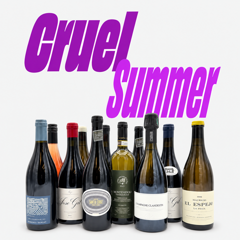 cruel summer 2025 colorful title and wine bottles