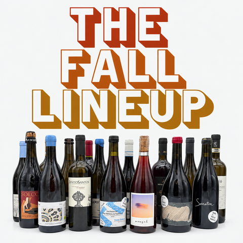 fall lineup 2025 colorful title and wine bottles